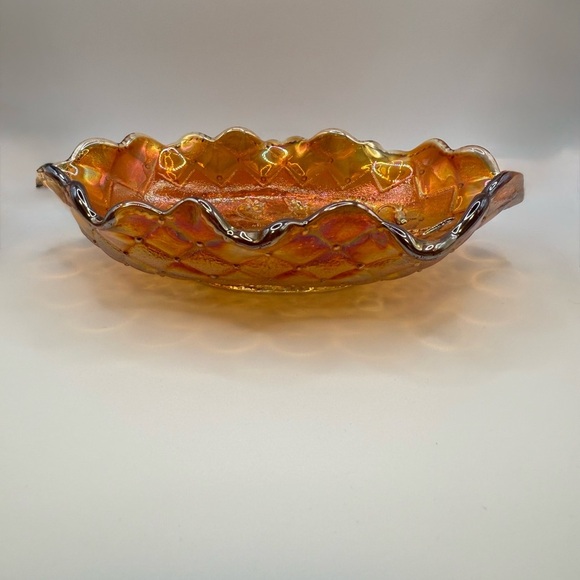 Imperial Glass Vintage Pansy Marigold Carnival Glass Dish - Picture 2 of 9